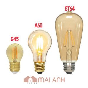 Bóng đèn LED Edison G45 A60 ST64 vỏ vàng