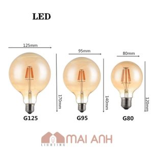 Bóng đèn Led Edison các mã G80 G95 G125 4W