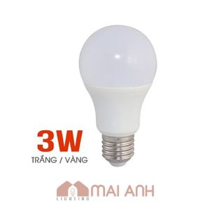 Bóng đèn bulb kháng nước 3W hai loại ánh sáng trắng và vàng