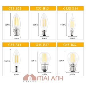 Các mẫu bóng đèn Led được sử dụng phổ biến trong trang trí