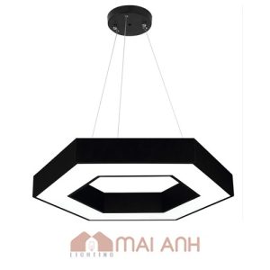 Đèn LED thả trần hình lục giác ánh sáng trắng vỏ đen – một chế độ sáng