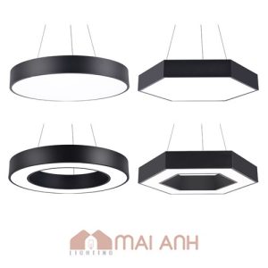 Đèn LED thả trần hình lục giác ánh sáng trắng vỏ đen – một chế độ sáng