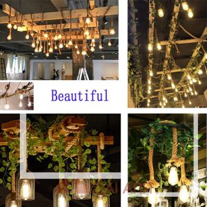 Đèn dây thừng mẫu đơn trang trí không gian ẩm thực phóng khoáng