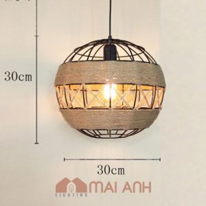 Đèn dây thừng quả cầu decor gắn bóng đèn đui E27 dễ dàng lắp đặt