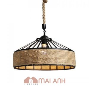 Đèn dây thừng thả trần Fi40cm decor tiệm cà phê thêm sống động