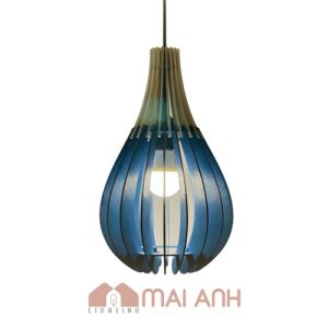 Đèn gỗ dáng bầu dài sơn màu decor phim trường Quận 7