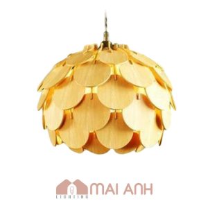 Đèn gỗ nghệ thuật thả trần hình hoa lá thiên nhiên decor phòng tạo cảm giác thư thái