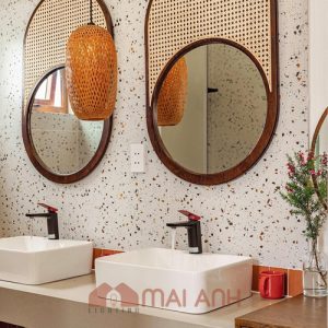 Đèn lồng chiếc lọ hai lớp tre đan cao 30cm decor phòng toilet vip của khách sạn