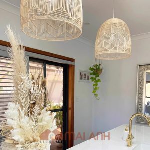 Đèn lồng chim mây đan thưa decor quầy nước AEON Tân Phú