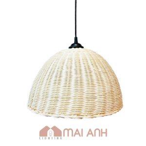 Đèn mây đan kín dạng chao decor quán phở, quán bún đậu, mỳ quảng dân dã