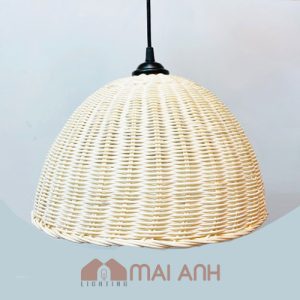 Đèn mây đan kín dạng chao decor quán phở, quán bún đậu, mỳ quảng dân dã