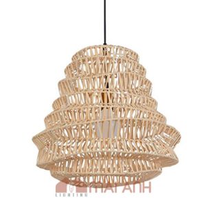 Đèn mây đan nhiều tầng sống động decor công trình khách sạn Phan Thiết