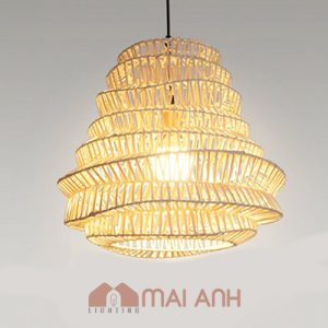 Đèn mây đan nhiều tầng sống động decor công trình khách sạn Phan Thiết