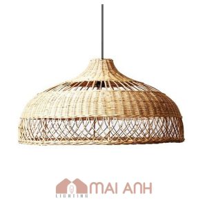 Đèn mây tre chụp lồng bàn decor quán cà phê sáng Vĩnh Lộc