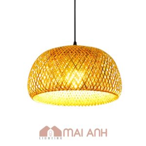 Đèn mây tre hai lớp đan thủ công khéo léo loại 30cm decor tiệm Hotpot Bé Ơi