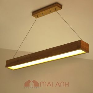 Đèn thả hộp gỗ trang trí văn phòng 60cm LED 20W