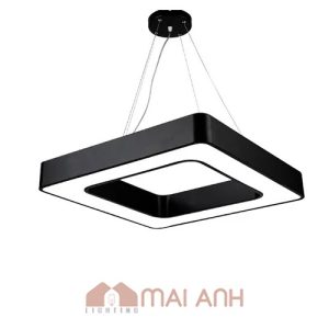 Đèn thả hộp vuông rỗng giữa trang trí văn phòng hộp D600mm