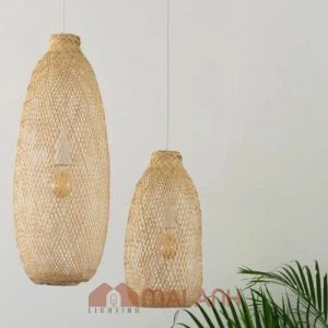 Đèn tre loại 30x60 cm trang trí quán cà phê AQ Quận 3 nghệ thuật