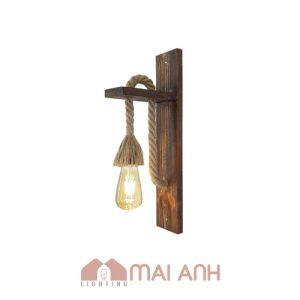 Đèn vách gỗ kết hợp dây thừng phù hợp decor The Arth bar tại trung tâm quận 1