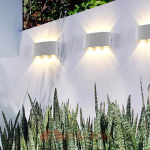 Đèn vách led hắt 6 tia hai đầu trên dưới bo cạnh decor phòng khách