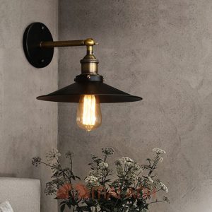 Đèn vách tường đĩa bay linh hoạt xoay chỉnh hướng chao decor vintage