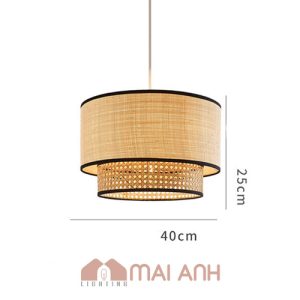 Đèn vải kết hợp lớp mây đan - xu hướng decor tối giản