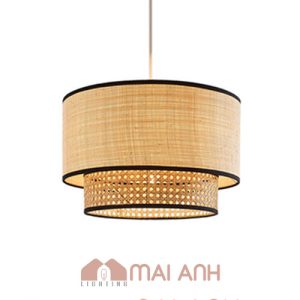 Đèn vải kết hợp lớp mây đan - xu hướng decor tối giản