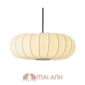 Đèn vải quả bí đỏ dẹp D40cm decor khách sạn