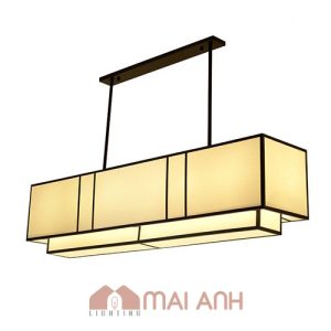 Đèn vải thiết kế hình hộp chữ nhật nhiều tầng decor nhà hàng Nhật Bản