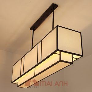 Đèn vải thiết kế hình hộp chữ nhật nhiều tầng decor nhà hàng Nhật Bản