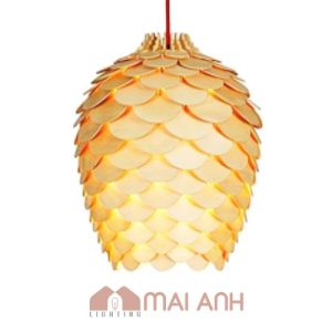 Đèn gỗ hình quả thông cánh bầu decor sự kiện âm nhạc Mây Lang Thang Đà Lạt