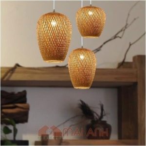 Bộ ba lồng đèn tre nghệ thuật decor