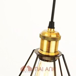 Đèn thả trần dạng kim cương đui đồng trang trí quán cà phê cực chất
