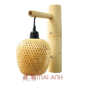 Đèn vách mây tre đan lồng đèn hai lớp 15x15cm trang trí lối đi Spa, phòng thiền