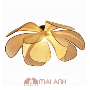 Đèn vải hình hoa đa cánh làm từ vải bố thả trần trang trí trung tâm thương mại Diamond