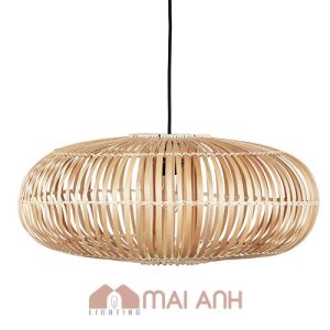 Đèn lồng tre hình trái bí đỏ 1 lớp 40x22 cm thả trần trang trí