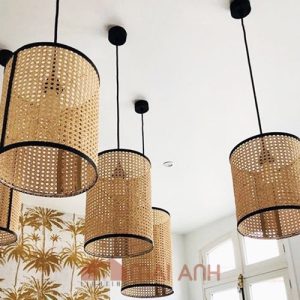 Đèn mây mắt cáo hình trụ D20 H30 cm trang trí thông tầng