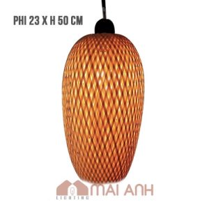 Đèn lồng tre hình chiếc lọ đan hai lớp Fi 23 H 50 trang trí cửa hàng hoa Gò Vấp