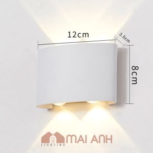 Đèn vách 4 tia LED chiếu tường cổng, kháng nước an toàn điện giá rẻ Hóc Môn