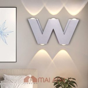 Đèn vách hắt tường mẫu chữ cái M - W decor phong cách hiện đại