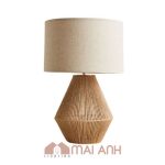 Đèn bàn chao vải, thân đèn đan dây thừng trang trí phòng massage trị liệu quận 12