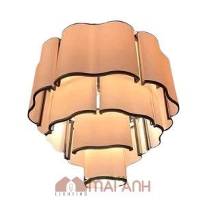 Đèn vải nhiều tầng cỡ lớn D60cm thả trần sảnh khách sạn The One