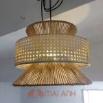 Đèn dây thừng kết hợp mây mắt cáo đặc sắc được sản xuất theo mẫu thiết kế