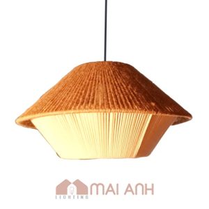 Đèn Thả Trần Dây Thừng Đan Thủ Công Hình Nón Vintage Theo Yêu Cầu