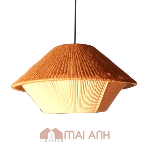 Đèn Thả Trần Dây Thừng Đan Thủ Công Hình Nón Vintage Theo Yêu Cầu