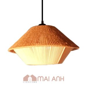 Đèn Thả Trần Dây Thừng Đan Thủ Công Hình Nón Vintage Theo Yêu Cầu